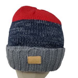 Unbranded Men's Knit Beanie Hat Cap Multicolor One Size Patch Logo